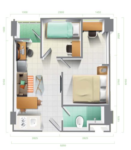 Tipe 2 Bedroom